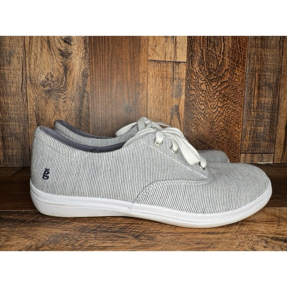 Grasshoppers Memory Foam Sneakers Women's Size 7 Gray Stripe Casual Shoes EUC - Picture 7 of 11